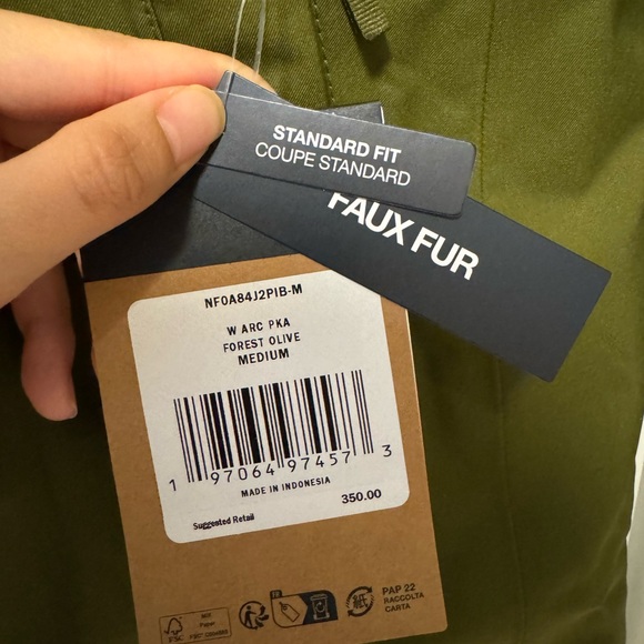 NWT The North Face Forest Olive 600 fill Down Parka Jacket - Picture 2 of 5